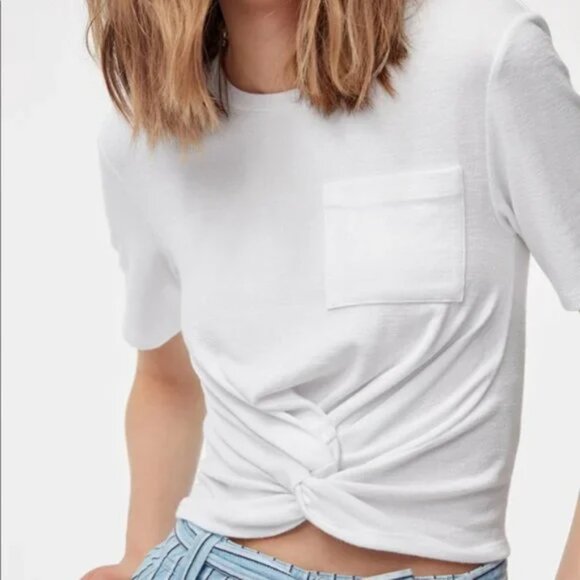 Aritzia Wilfred Free Subah T-shirt with Knot Detail Black Size Small - Picture 2 of 7